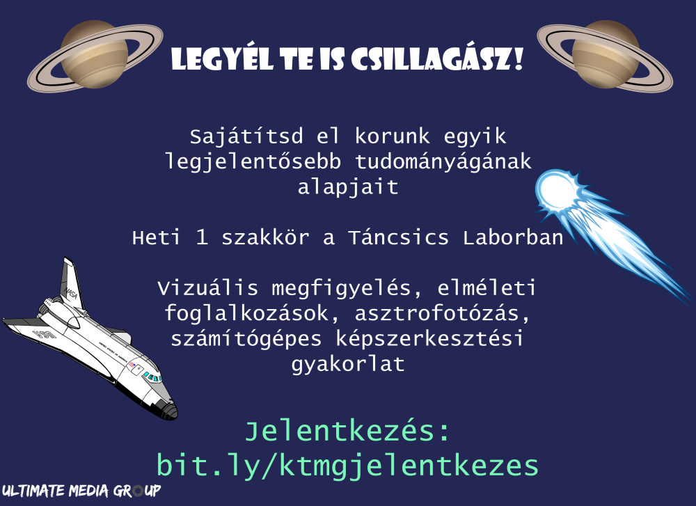 A „Legyél Te is Csillagász” 2017/18 szakkör kiírása
